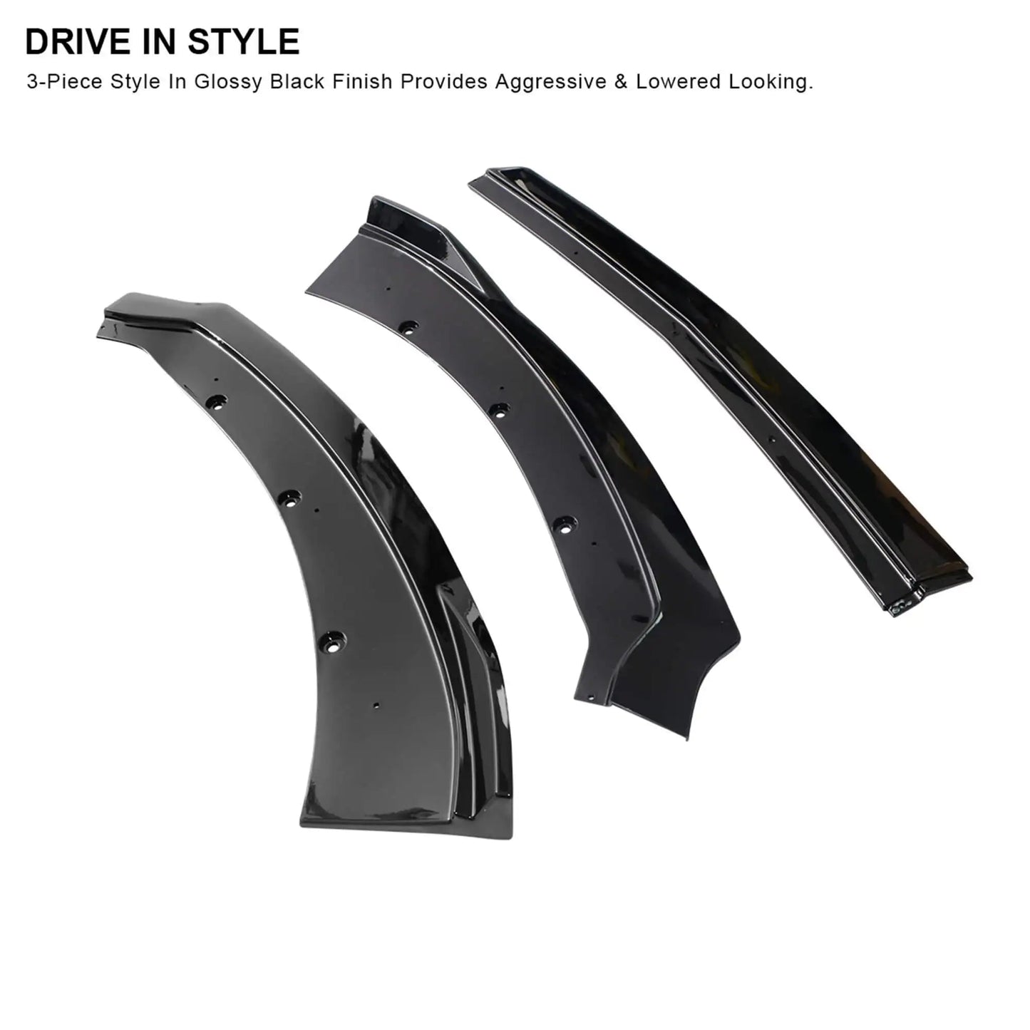 Vland 2015-2017 Mustang GT Performance Style Front Bumper Lip Chin Spoiler Splitter Black sayaragear