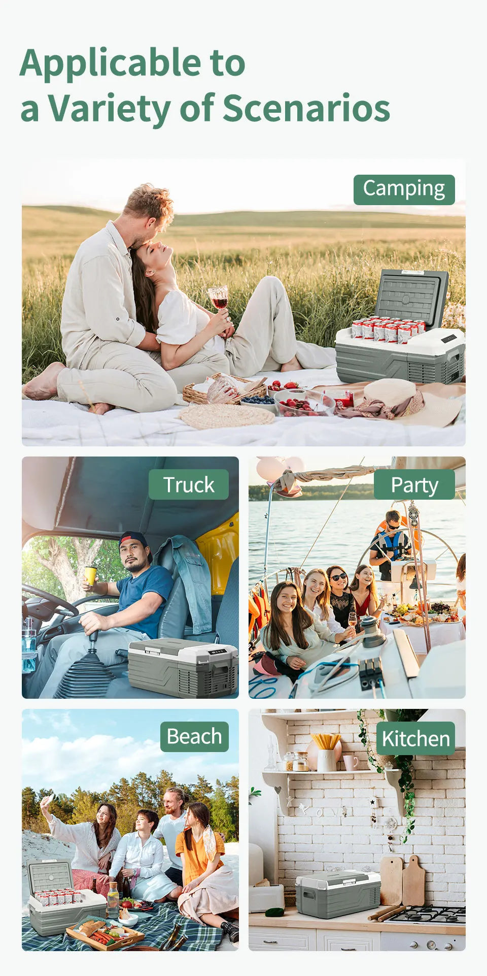 Alpicool NL15 15L Portable Car Refrigerator 12 Volt Mini Fridge Freezer 12/24V DC 100-240V AC Cooler Ice Box for Truck Camping sayaragear