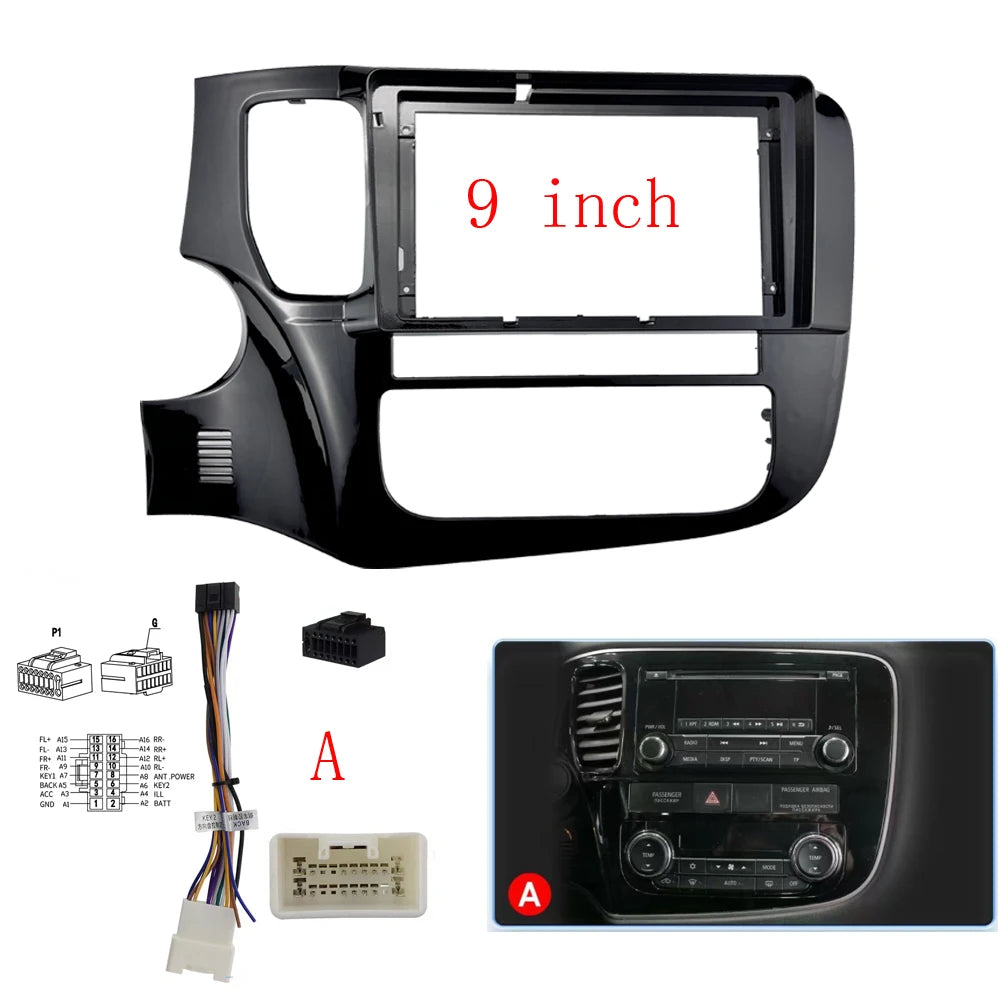 9 INCH Car Frame Fascia For Mitsubishi Outlander 3 2012-2018 Adapter Canbus Box Decoder Cable Radio Dash Head Unit Panel Kit sayaragear