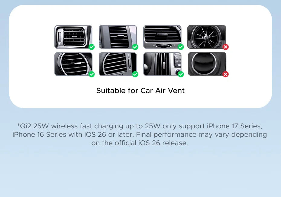 UGREEN Qi2 25W 15W Magnetic Car Phone Holder Wireless Charger Stand For iPhone 17 16 15 Pro Max Charging for Magsafe Car Charger sayaragear