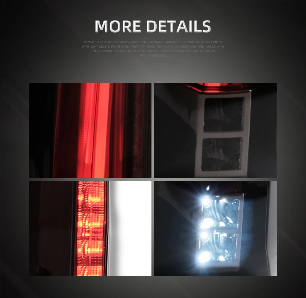 VLAND Tail lights Assembly for Chevrolet Tahoe Suburban 2015 2016 2017 2018 2019 2020 Tail Lamp Turn Signal Reverse Lights LED sayaragear
