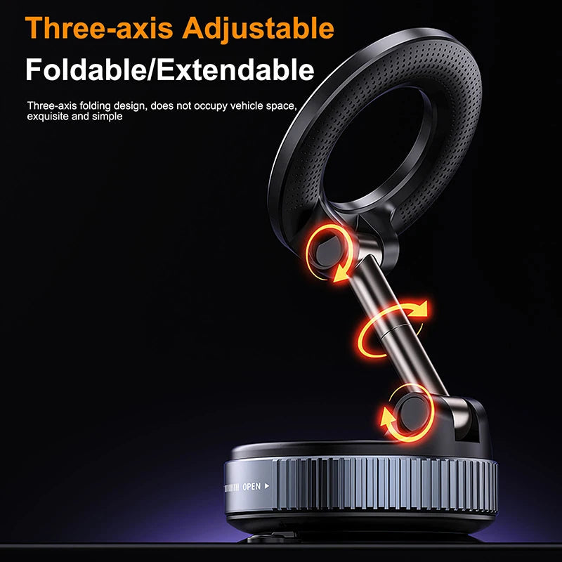 Vacuum Magnet Phone Bracket Multi-angles Adjustment Strong Magnetic Suck Design Foldable Car Holder For iphone Navigation Stand sayaragear