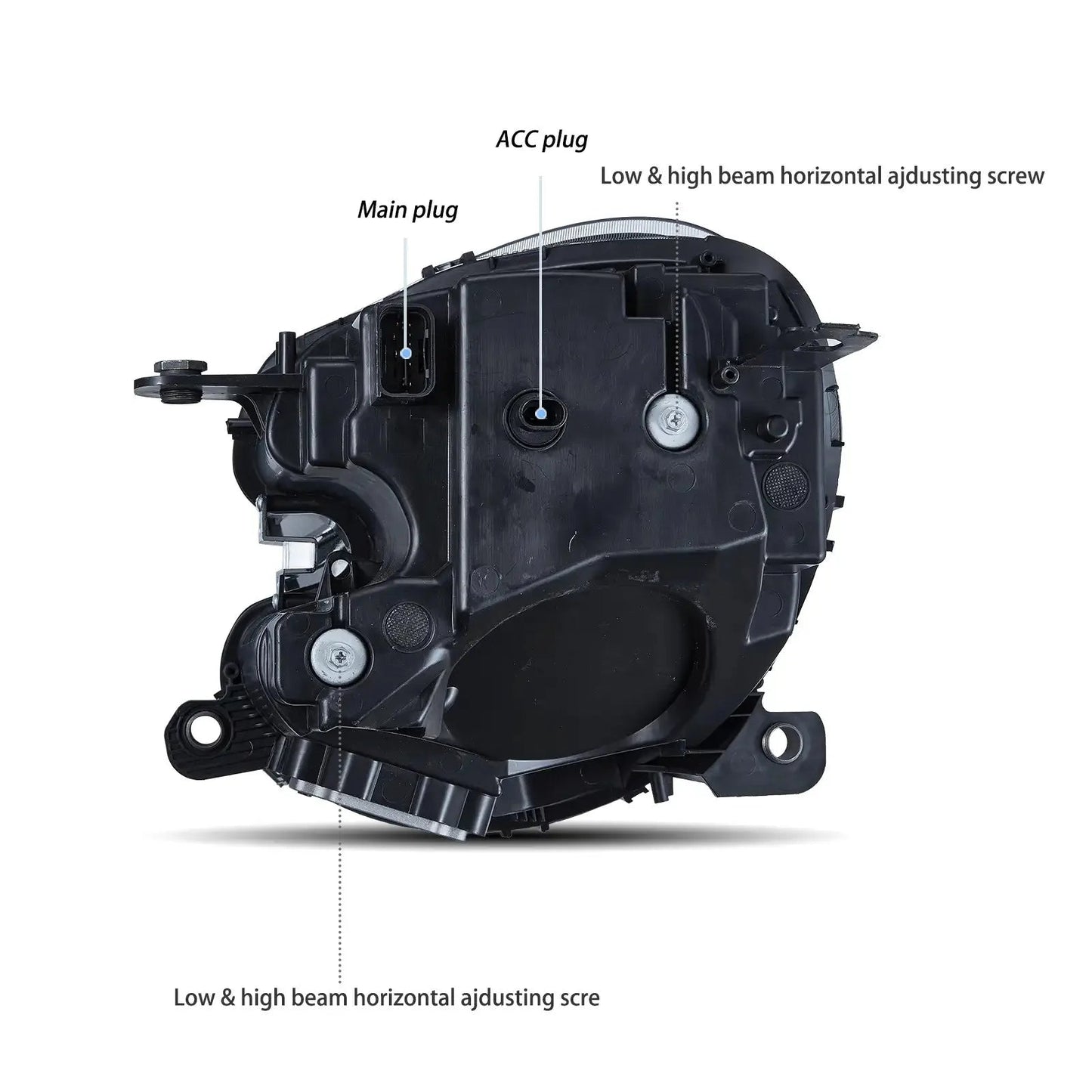 Vland 10-16 Countryman R60 Full LED Dual Beam Projector Headlights with DRL High Low Beam Front Headlamp Assembly sayaragear