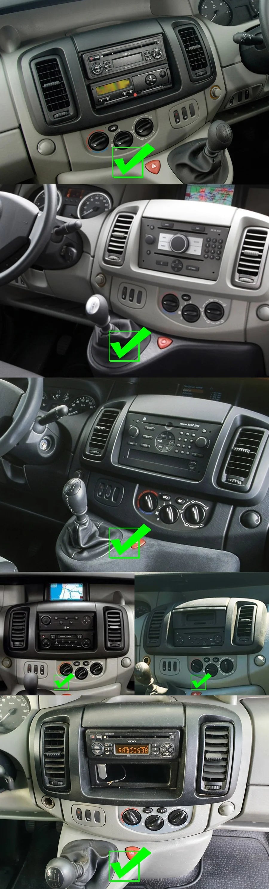 Car Frame Fascia Adapter Android Radio Dash Fitting Panel Kit For Nissan Primastar Opel Vivaro Renault Trafic 2001-2010 sayaragear