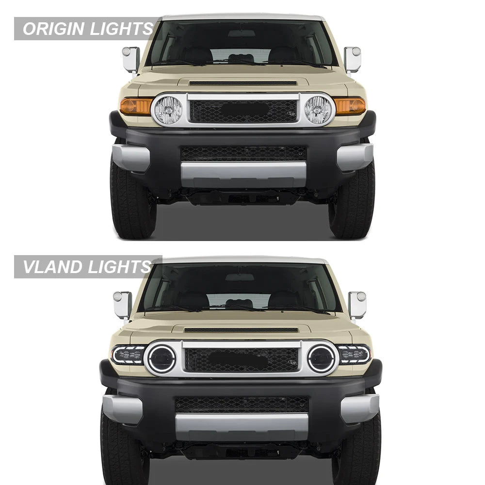 Vland 06-23 FJ Cruiser XJ10 Full LED Upgrade Headlights-Bright, Durable&Stylish sayaragear