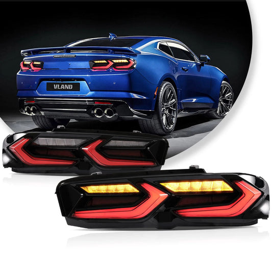 Vland 19-24 Camaro LED Tail Lights With Sequential Turn Signal Rear Lamp Assembly Upgrade sayaragear