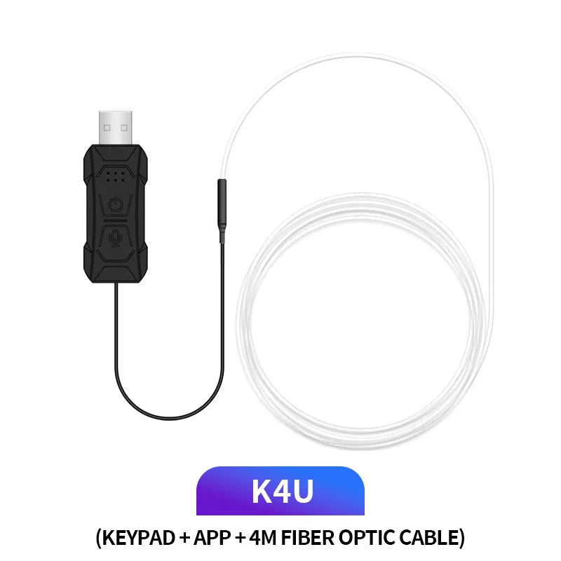 1/2/3/4/5M Car Interior RGB LED Light Strip Ambient Neon Invisible Light USB Fiber Optic Atmosphere Lamp Support APP Control sayaragear
