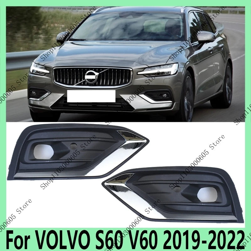 For VOLVO S60 V60 2019-2022 Automobile Accessories Bumper Fog Light Frame Protective Cover With Cover Plating 31455640 31455641 sayaragear