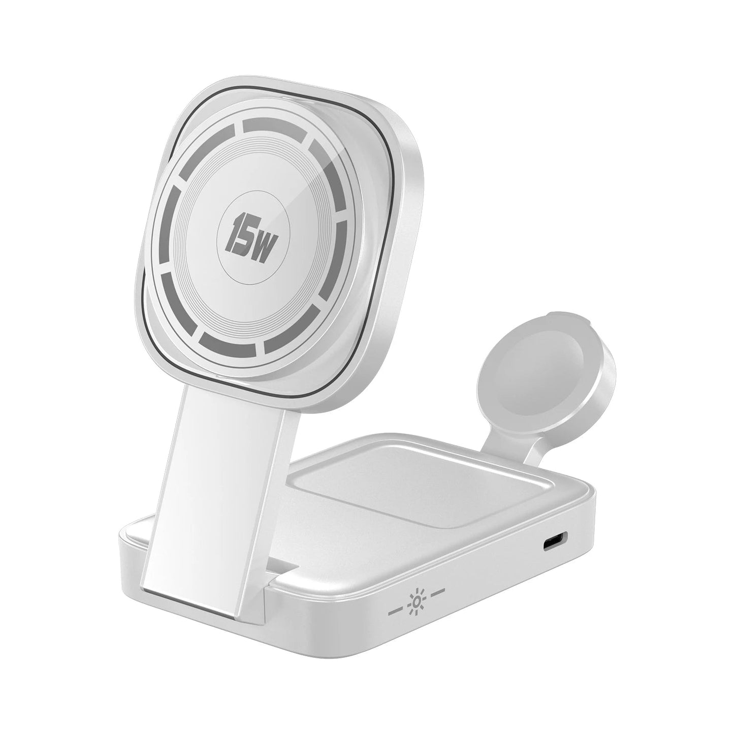 3 in 1 Foldable Charging Station Fast Magnetic Wireless Charger Stand for iPhone 17 16 15 14 13 12 Apple Watch 8 7 6 Airpods Pro sayaragear