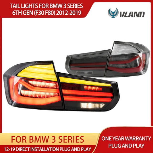 Vland 12-19 3 Series 6th Gen (F30 F80) LED Tail Lights With Sequential Amber Turn Signal sayaragear