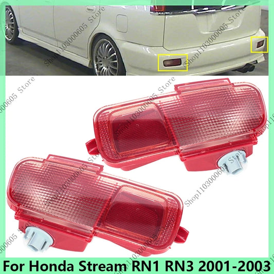 Fog Lights Rear Bumper Reflectors Fog Light For Honda Stream RN1 RN3 2001 2002 2003 Rear Bumper Fog Lamp Car Accessories - sayaragear