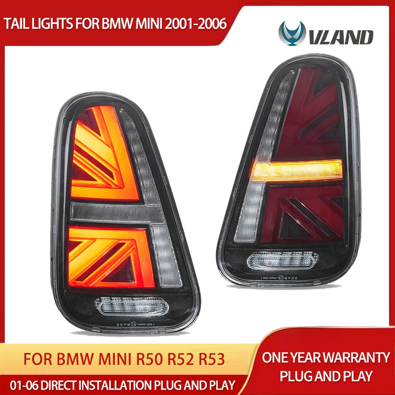 Vland 01-06 Mini R50 R52 R53 LED Tail Lights Rear Lamp Assembly Upgrade Replacement sayaragear