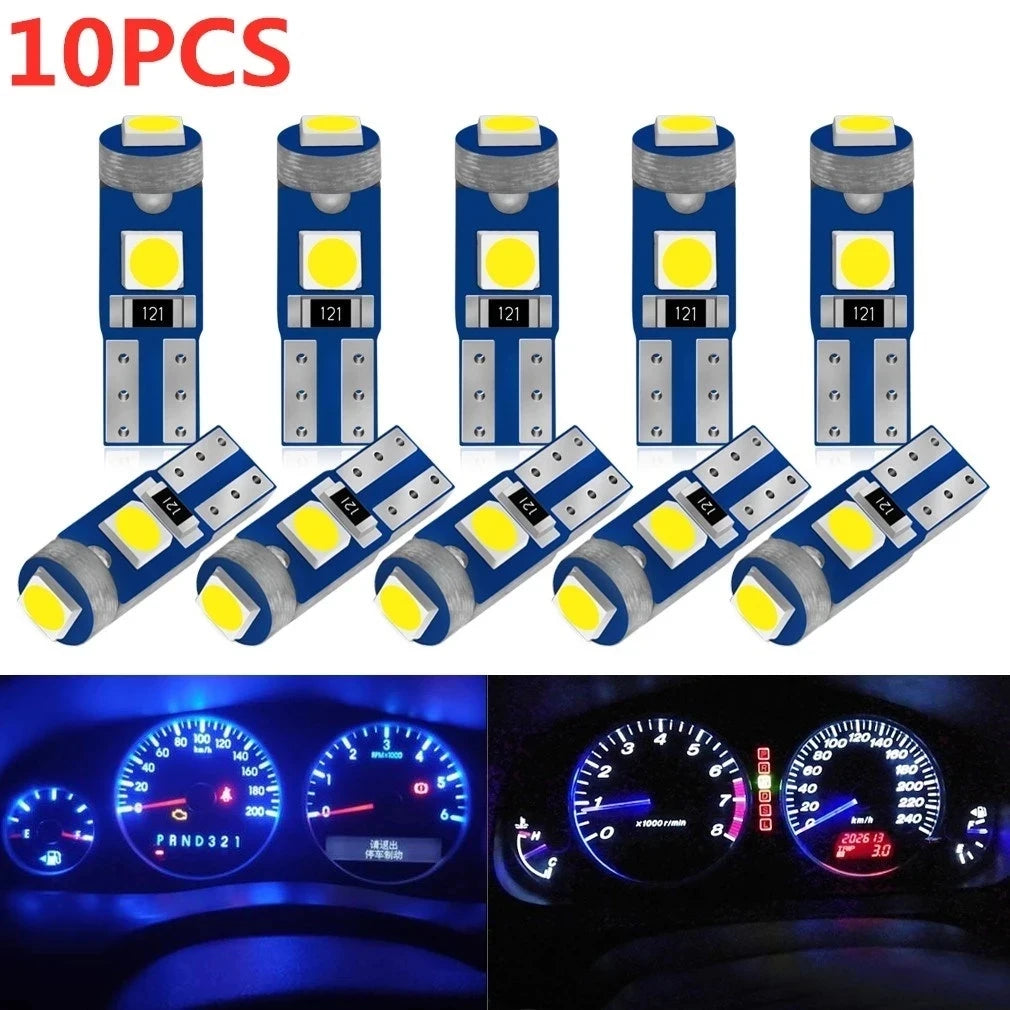 2/10Pcs T5 Led Bulb W3W W1.2W Led Canbus Car Interior Lights Dashboard Warming Indicator Wedge Auto Instrument Lamp 12V sayaragear