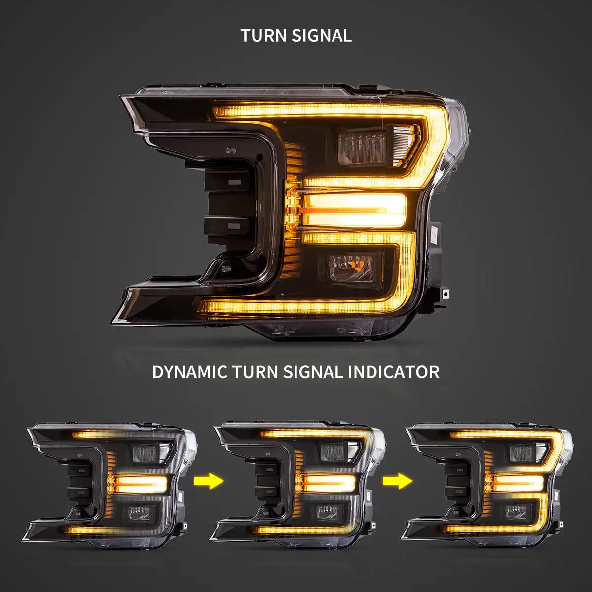 Vland 2018–2020 F-150 LED Dual Beam Projector Headlights with Start-Up Animation sayaragear