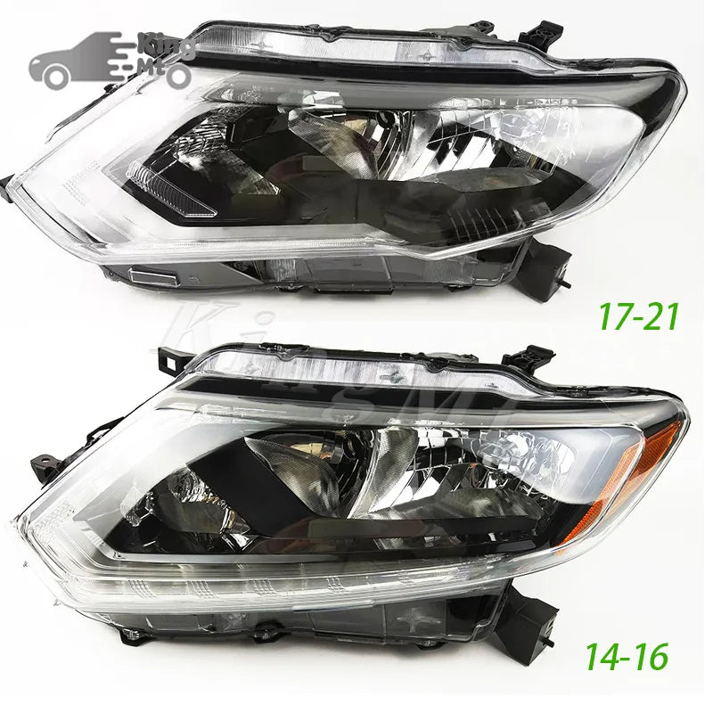 For Nissan Rogue X-Trail New 14-21 Halogen Headlight Assembly OEM Style Front Headlamp Bulb Socket Plug & Play Replacement sayaragear