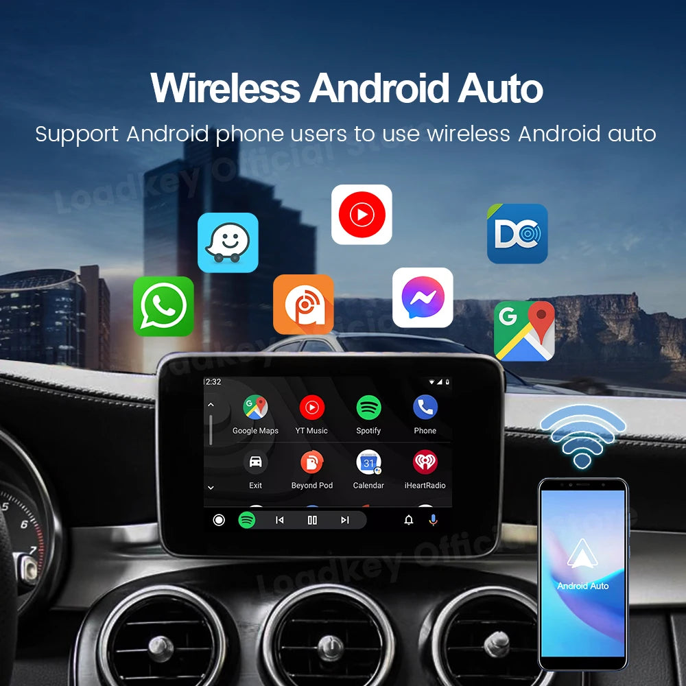 LoadKey & Carlinkit 4.0 Wireless CarPlay Android Auto Wireless Adapter For Toyota Volkswagen Audi Kia Volvo Nissan Benz Wifi BT sayaragear