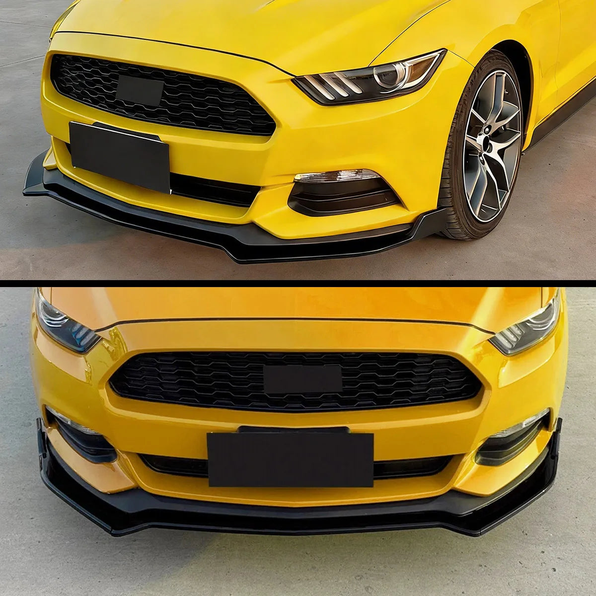 Vland 2015-2017 Mustang GT Performance Style Front Bumper Lip Chin Spoiler Splitter Black sayaragear