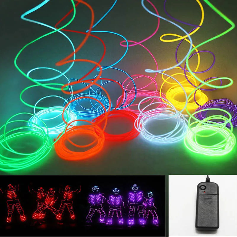 10/5/3m Multicolor Atmosphere Lighting LED Strip 5V DIY Flexible EL Cold Light Line Tube With USB Auto Decoration Ambient Lamp sayaragear