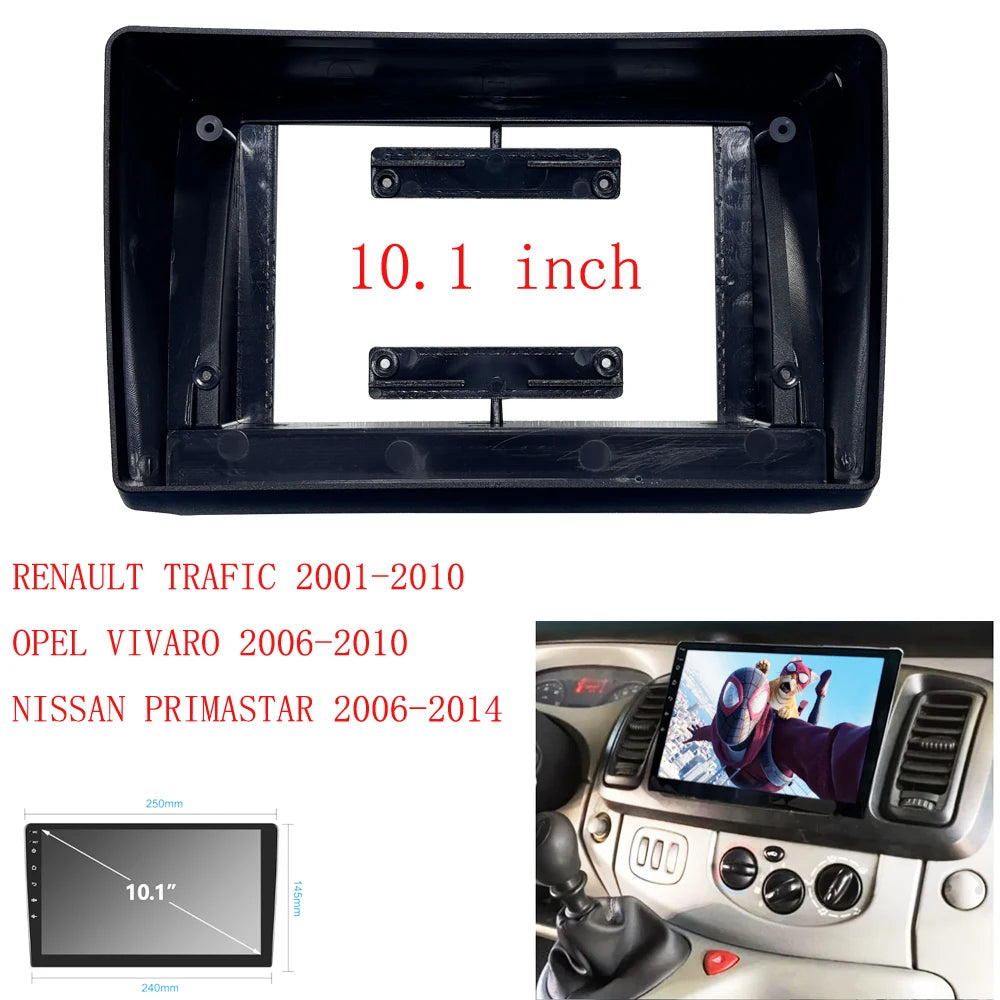Car Frame Fascia Adapter Android Radio Dash Fitting Panel Kit For Nissan Primastar Opel Vivaro Renault Trafic 2001-2010 sayaragear