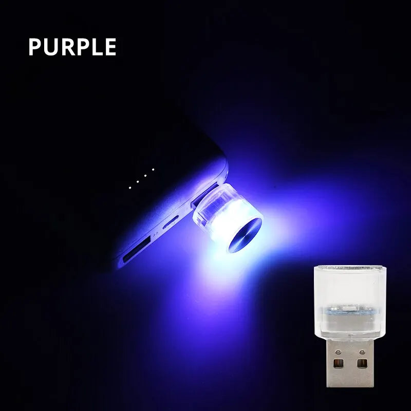 Car Mini USB LED Ambient Light Decorative Atmosphere Lamps for Interior Environment Auto PC Computer Portable Light Plug Play sayaragear