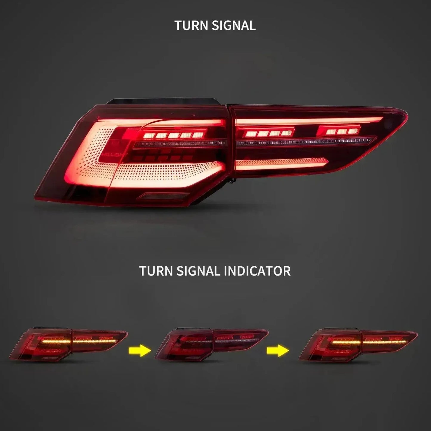 VLAND 20-23 Golf MK8 Hatchback LED Tail Lights With Sequential Amber Turn Signal sayaragear