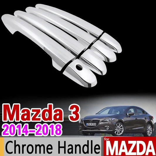 for Mazda 3 Axela 2014 - 2018 BM Luxurious Chrome Door Handle Cover Trim Set 2015 2016 2017 Car Accessories Stickers Car Styling sayaragear