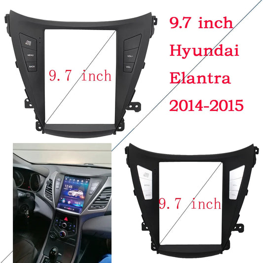 HAOCHEN Car Frame Fascia Adapter Tesla Style Android Radio Dash Fitting Panel Kit For Hyundai Elantra 9.7Inch 2014-2016 sayaragear