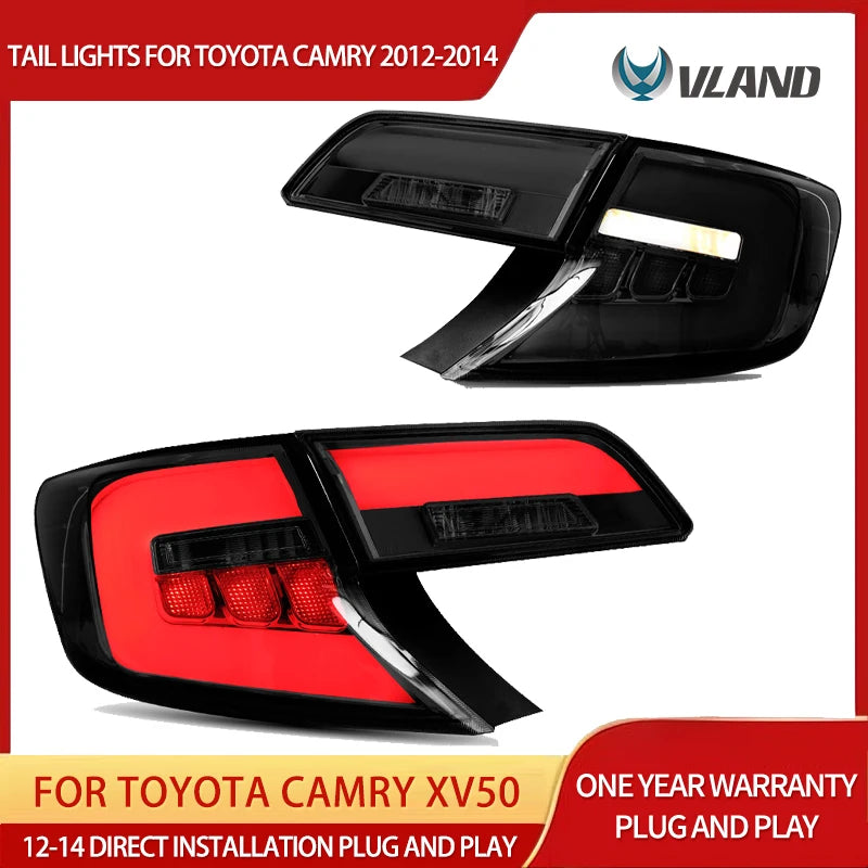 Vland 12-14 Camry Tail Lights XV50 With LED Amber Turn Signal sayaragear