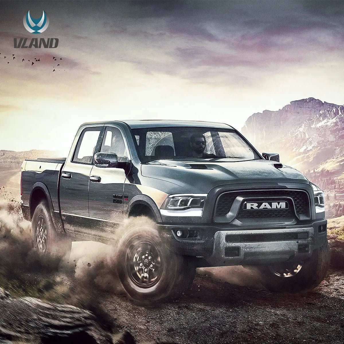 Vland 09-18 Ram 4th Gen 1500 2500 3500 LED Reflection Bowl HeadLights Premium Quality Complete Assembly sayaragear