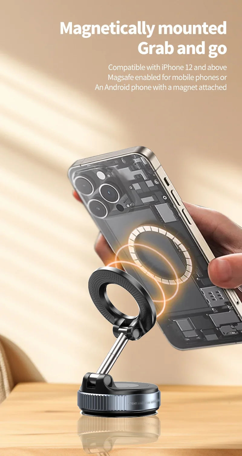 Vacuum Magnet Phone Bracket Multi-angles Adjustment Strong Magnetic Suck Design Foldable Car Holder For iphone Navigation Stand sayaragear