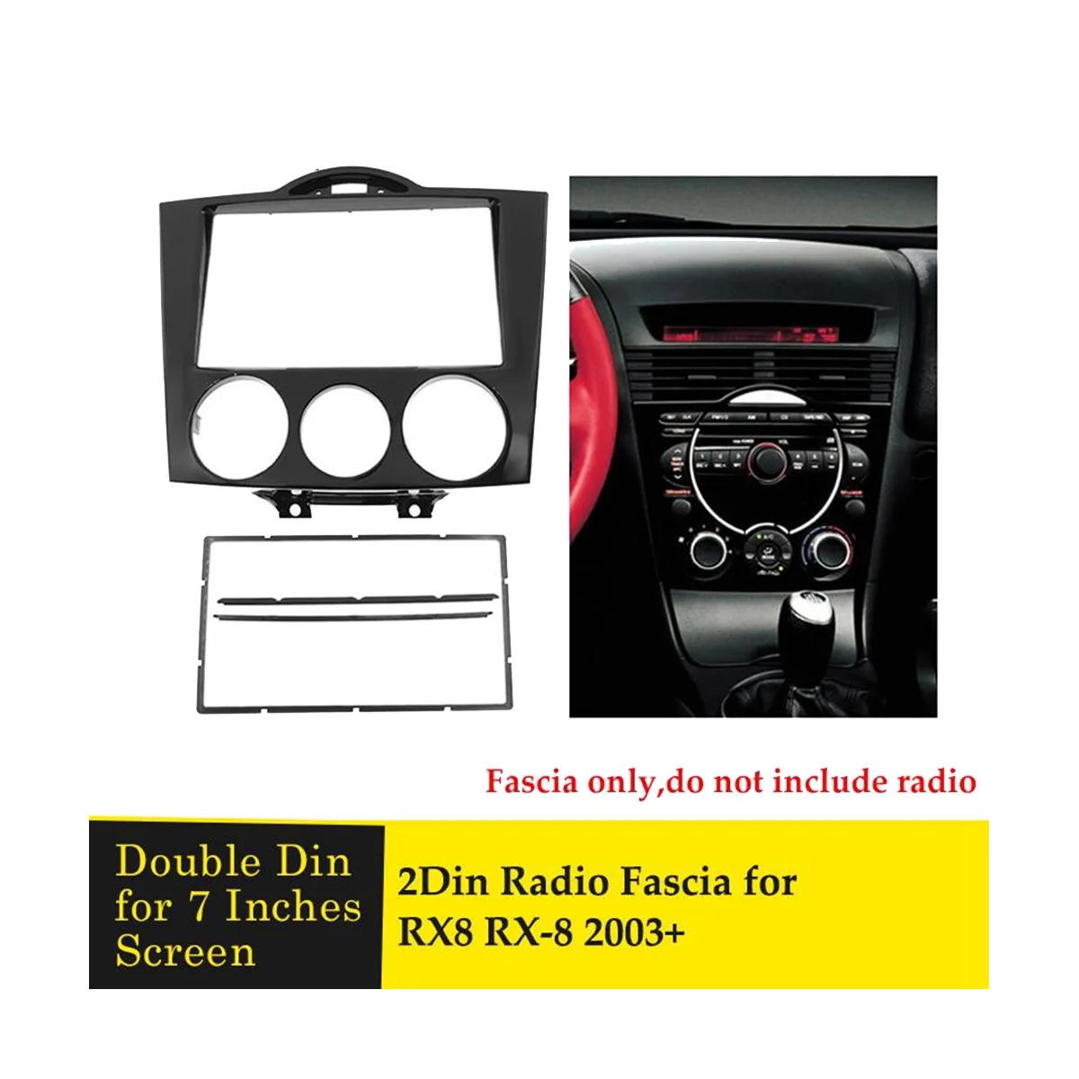 7 INCH 2 Din Car Stereo Radio Fascia for Mazda RX-8 RX8 2003-2008 Dashboard Video DVD Player Panel Frame Mounting Trim sayaragear