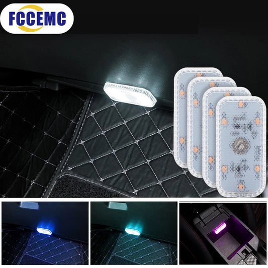 LED Touch Light Mini Wireless Car Interior Lighting Auto Roof Ceiling Reading Lamp for Trunk Storage Box USB Charging sayaragear