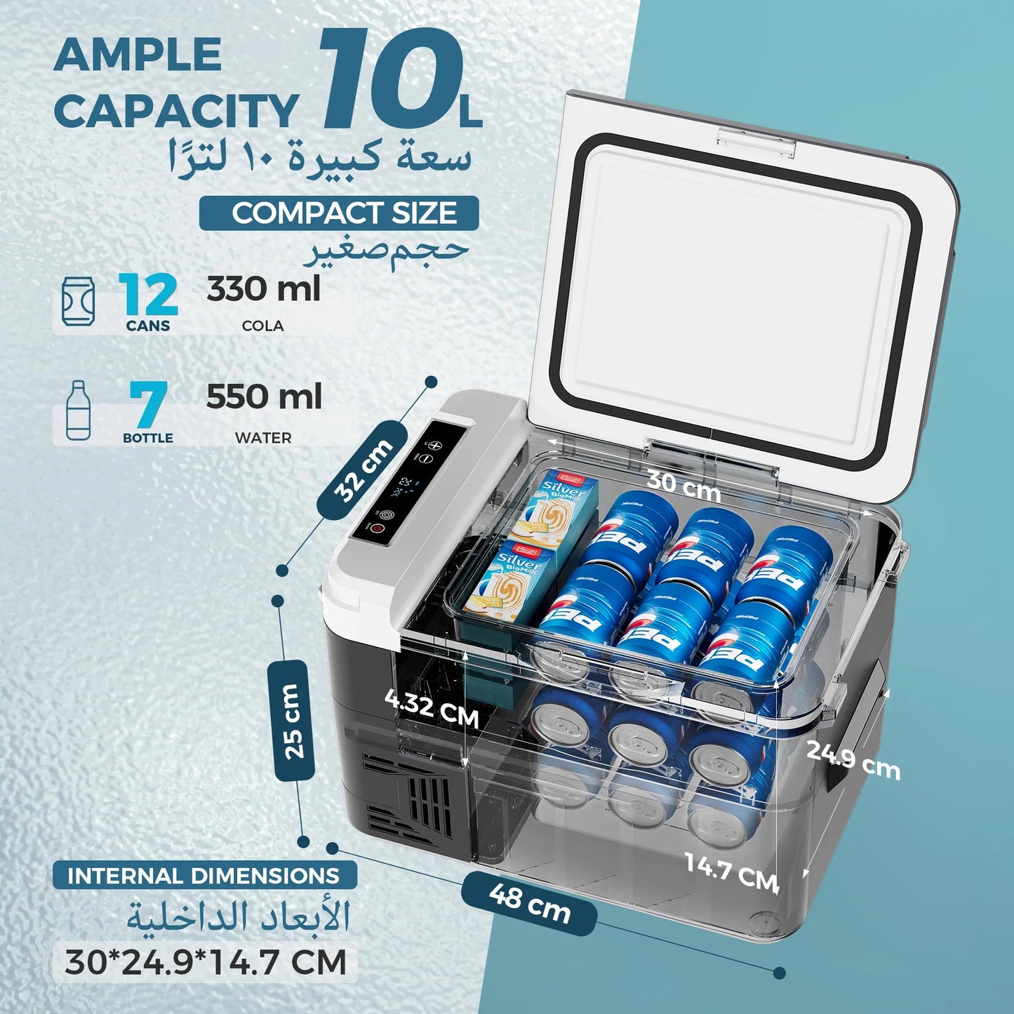EUHOMY Mini Car Refrigerator, 10/15L Capacity, -20℃ to 20℃ Working Temp Portable Vehicle Cooler Car Fridge For Outdoor Camping sayaragear