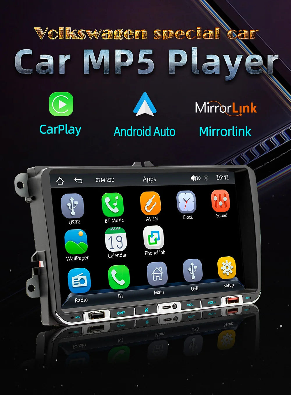 DuoDton 2 Din 9 inch Android Car Radio GPS 4G WiFi DSP Carplay For VW / Volkswagen Skoda Octavia golf 6 touran passat polo Jetta sayaragear