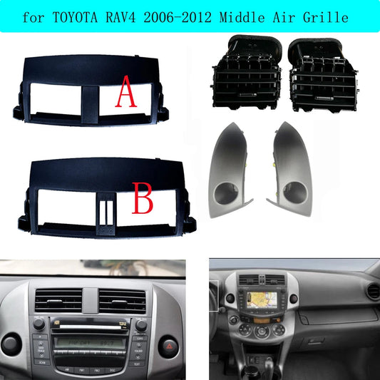 Front Instrument Air Conditioning Grille AC Vent Outlet Panel For Toyota For RAV4 2006-2012 55663-42020 With Trim Bezels sayaragear