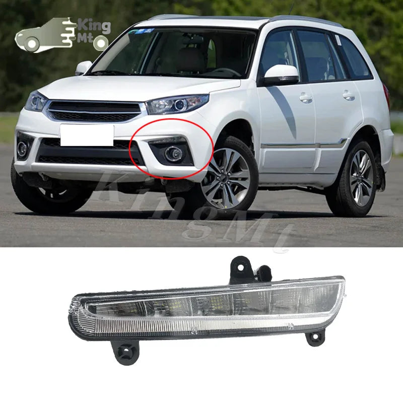 For Chery Tiggo 3 Foglight Fog Light Assembly LED/ Halogen Front Bumper Fog Lamp Kit Replacement with Waterproof Housing sayaragear