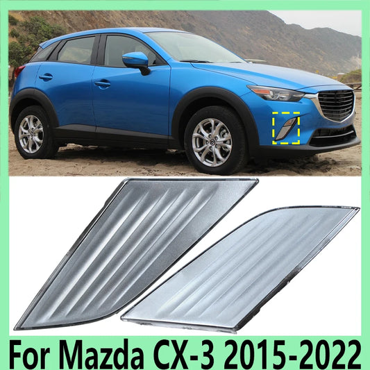 For Mazda CX-3 2015-2022 Automobile Accessories Front Bumper Fog Lamp Grille Slide Cover Lightless Fog Lamp Cover D10K-50-C22 - sayaragear
