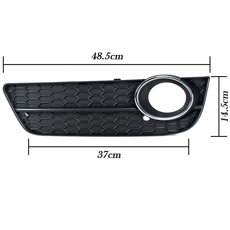For Audi A5 2008 2009 2010 2011 2012 Honeycomb Mesh Fog Light A4 Grille Cover 8T0807681 8T0807682 W/ Chrome Ring Grill Parts - sayaragear