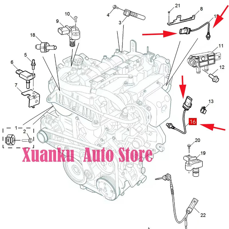 10431537 12637338 Original front and rear oxygen sensor For SAIC MG RX5 RX5MAX PLUS RX8 RX9 HS EHS MG5 MG6 360 RX3 ZS GT GS MG3 sayaragear