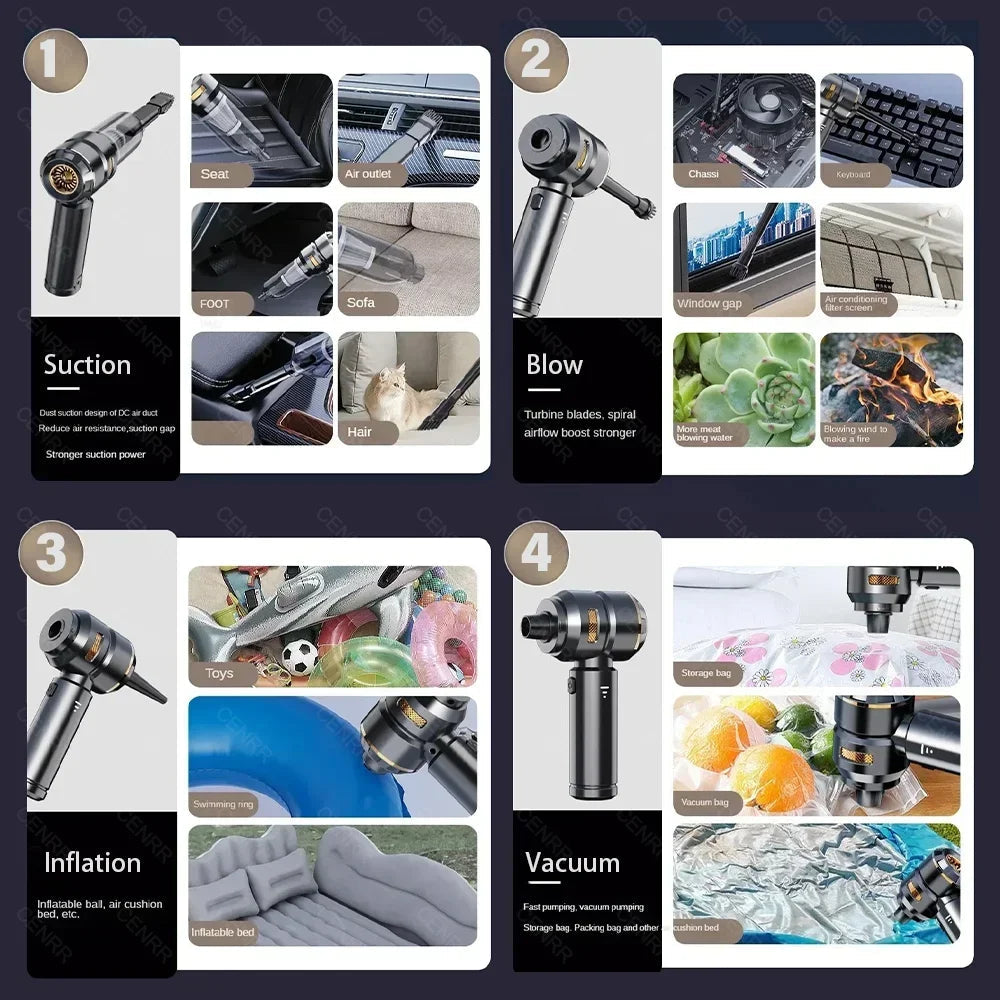 CENRR 998000PA Car Vacuum Cleaner Powerful Portable HandHeld Vacuum Cleaner For Car Wireless Cleaner Robot Car Accessories sayaragear