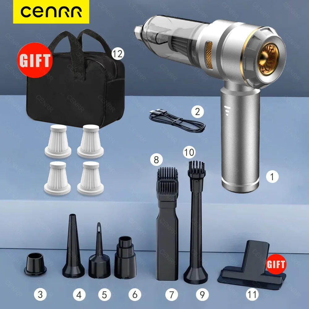 CENRR 998000PA Car Vacuum Cleaner Powerful Portable HandHeld Vacuum Cleaner For Car Wireless Cleaner Robot Car Accessories sayaragear