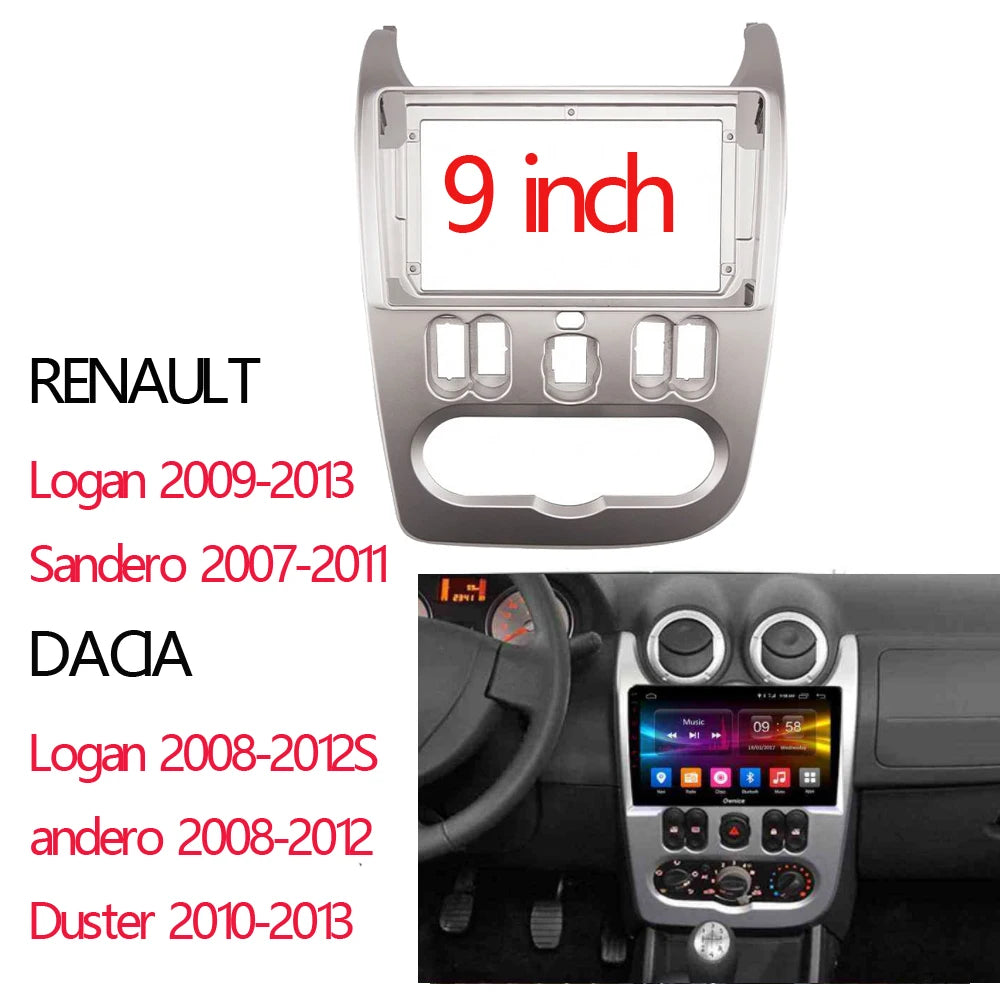 9 Inch Car Frame Fascia Panel Adapter Canbus Box Decoder For Renault Logan 1 Sandero Dacia Duster 2007-2013 sayaragear