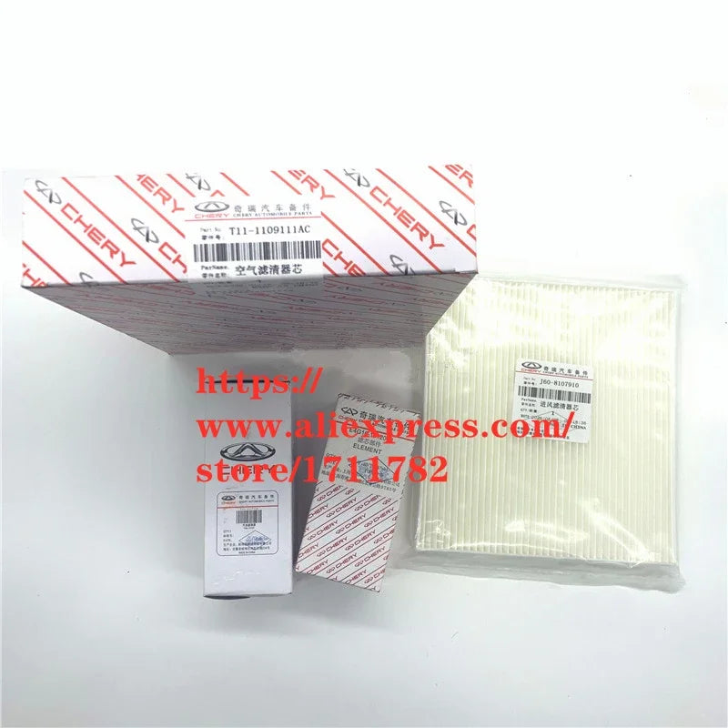 Filter Sets For Chery Tiggo 3 E4G16 Engine 1.6L Air Filter&Oil Filter&Cabin  Filter&Fuel Filter T11-1109111AC/E4G16-1012040 sayaragear