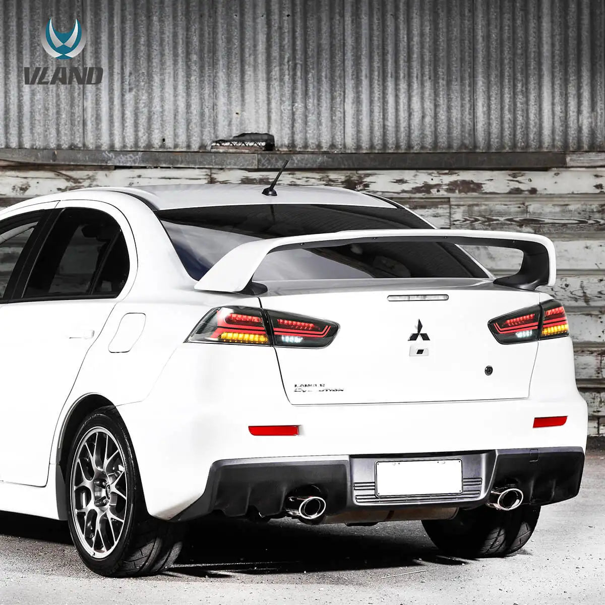 VLAND LED Tail Lights with Sequential Turn Signal for 2008-2017 Mitsubishi Lancer and Lancer Evolution X Rear Lamp Assembly sayaragear
