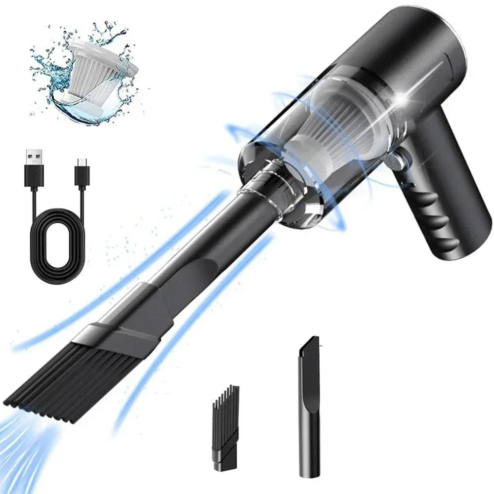 1pc Wireless Vacuum Cleaner Dual Use for Home and Car 120W High Power Powerful Vacuum Cleaner Black sayaragear