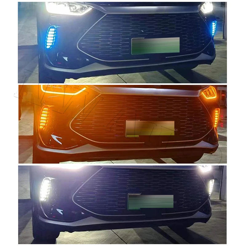Car LED Front Bumper Reflector Lights For BYD Song Plus DMi 2021 2022 Brake Warning Stop Dynamic Turn sayaragear