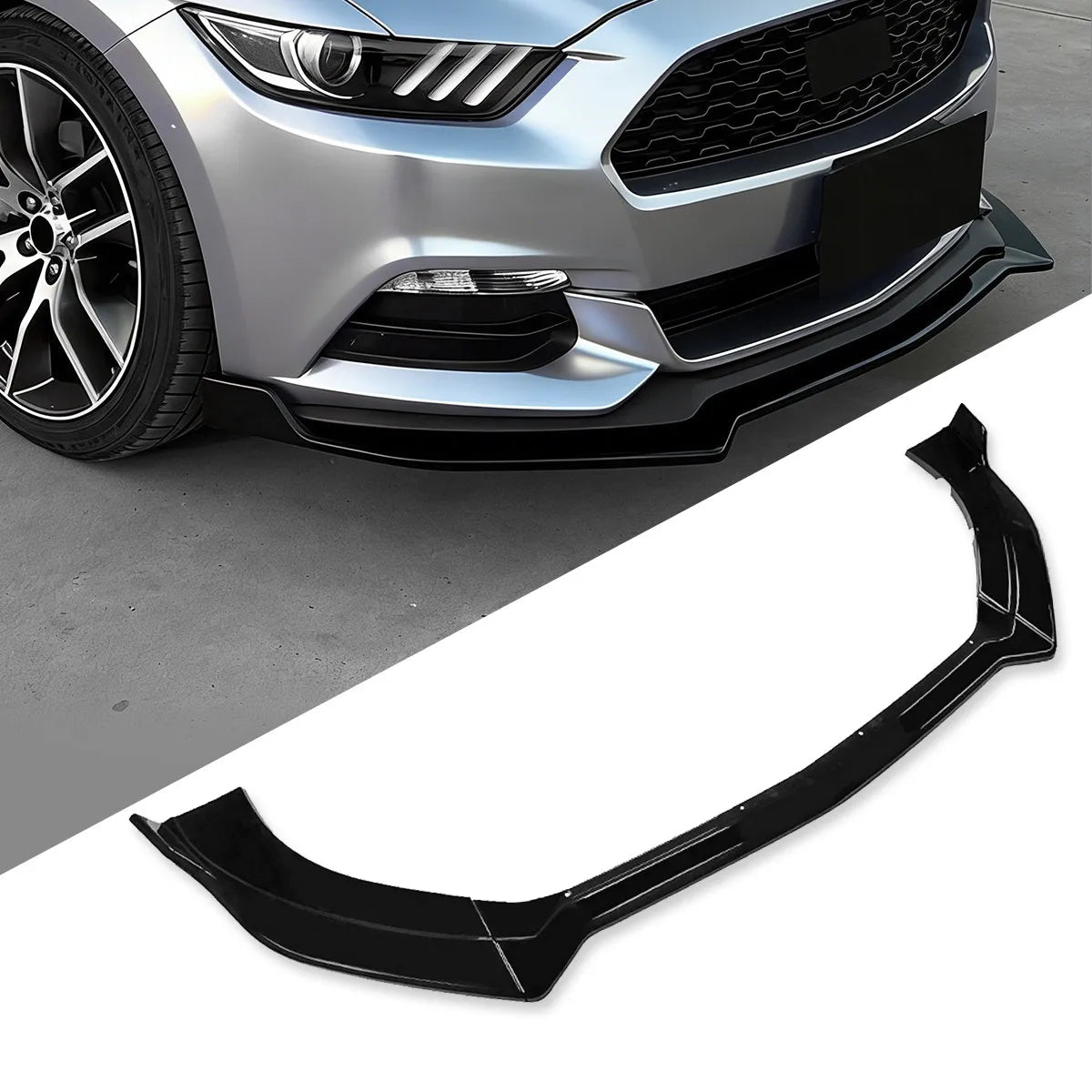 Vland 2015-2017 Mustang GT Performance Style Front Bumper Lip Chin Spoiler Splitter Black sayaragear