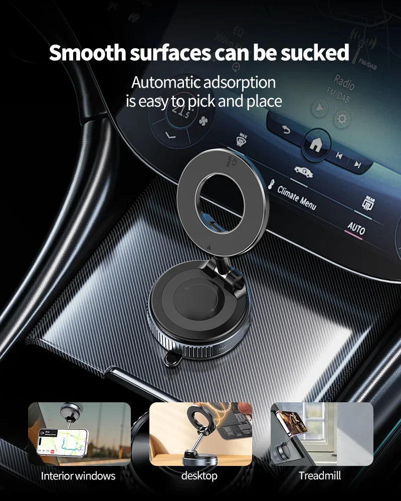 Vacuum Magnet Phone Bracket Multi-angles Adjustment Strong Magnetic Suck Design Foldable Car Holder For iphone Navigation Stand sayaragear