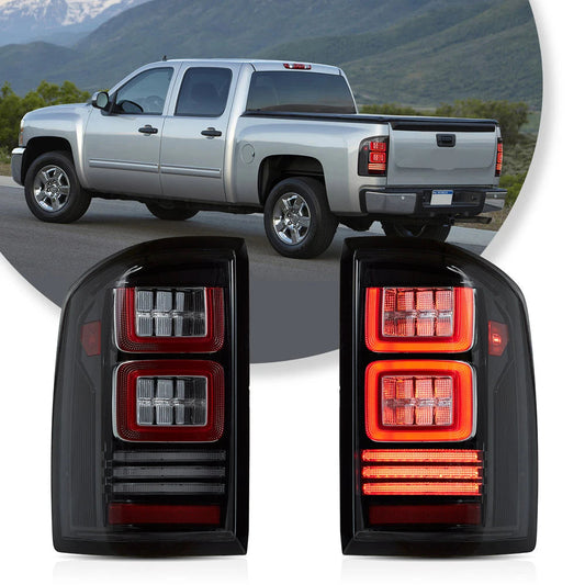 Vland 07-13 Silverado 1500 2500HD 3500HD 07-10 GMC Sierra 1500 2500HD 3500HD Dually LED II Tail Lights With Red Turn Signal Clea sayaragear
