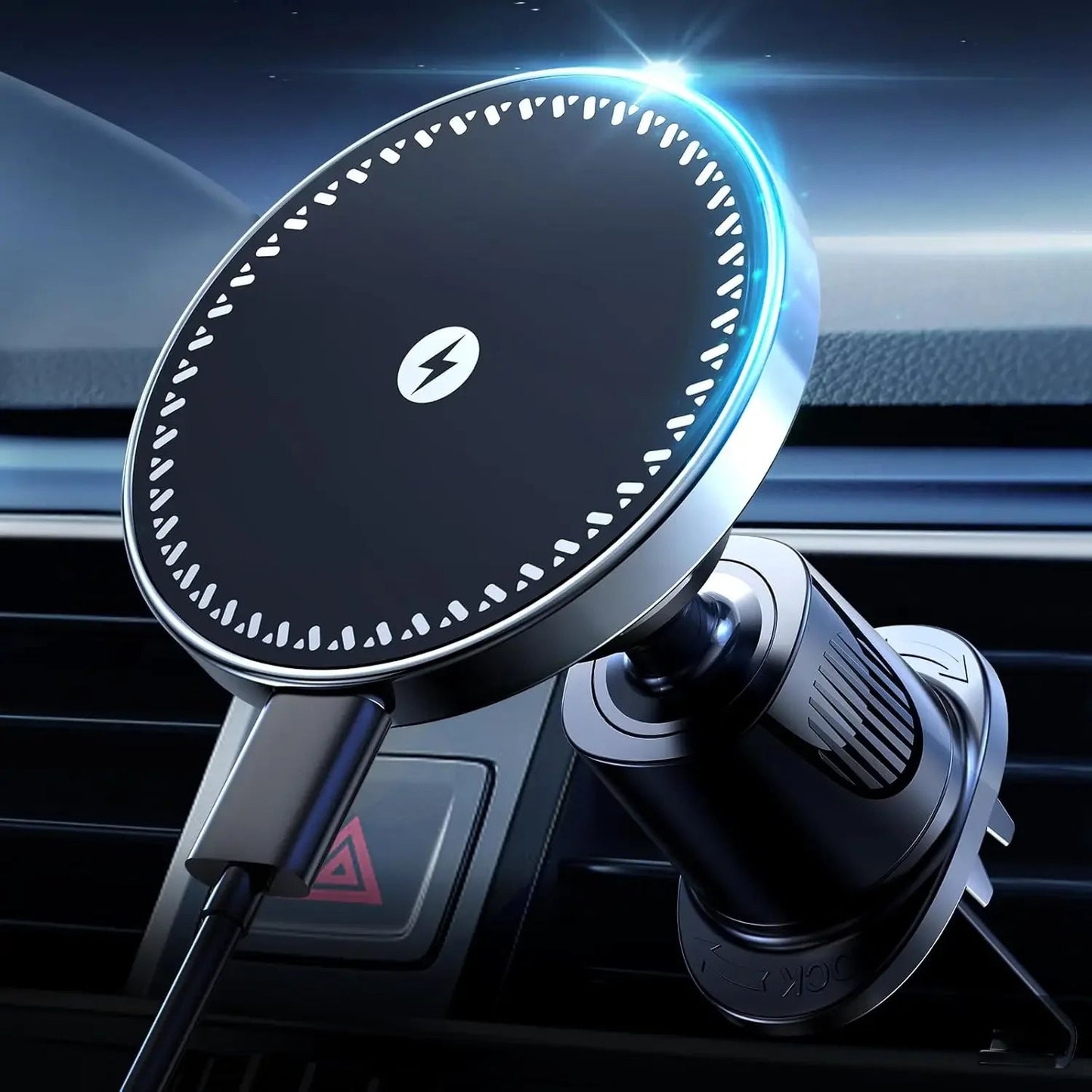 UYUXIO Strong Magnetic Wireless Car Phone Charger Adapter 15W Air Vent Car Phone Holder for iPhone 16 15 14 13 Pro Max Plus 12 sayaragear